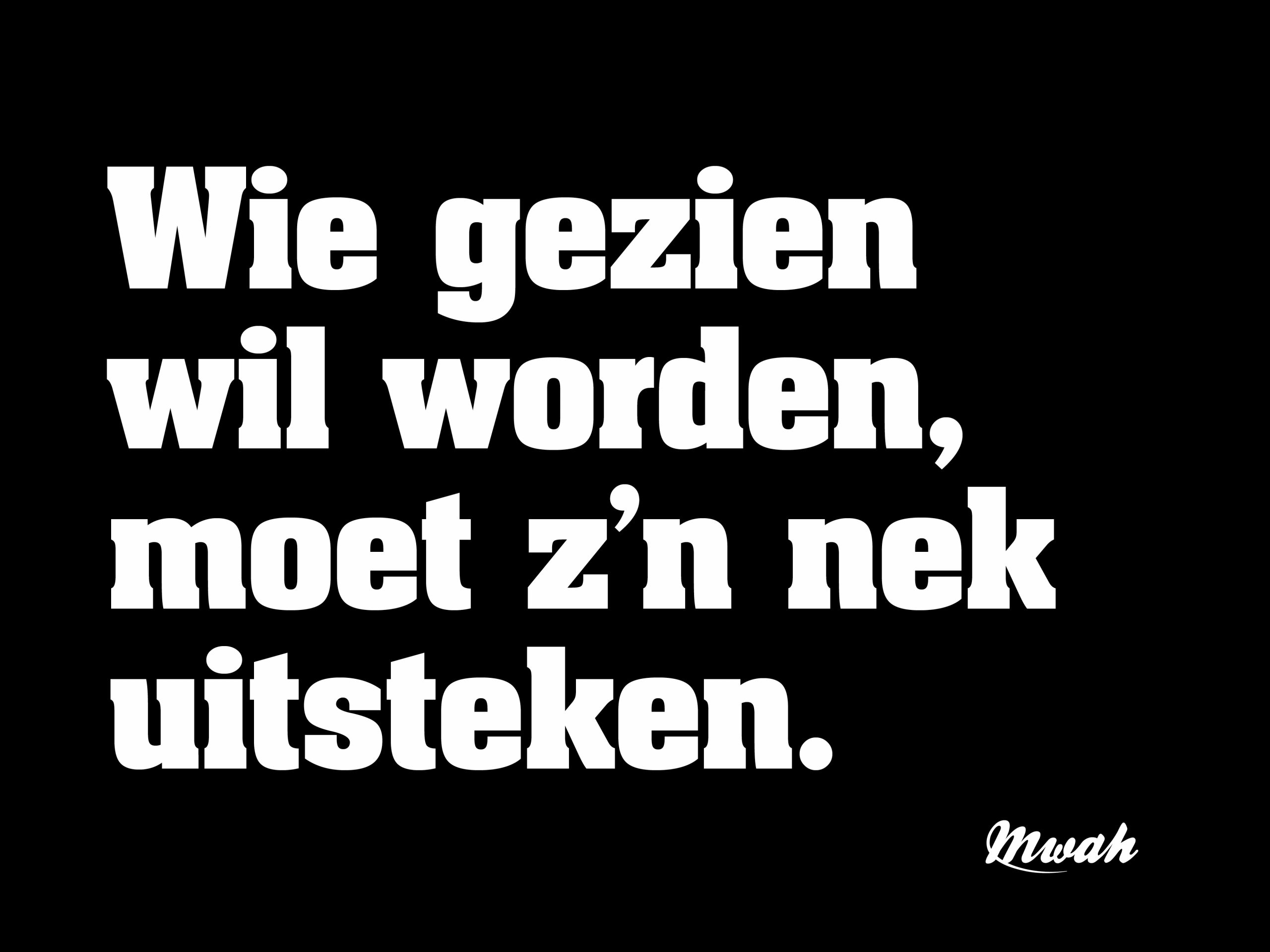 Wie gezien wil worden, moet z’n nek uitsteken.