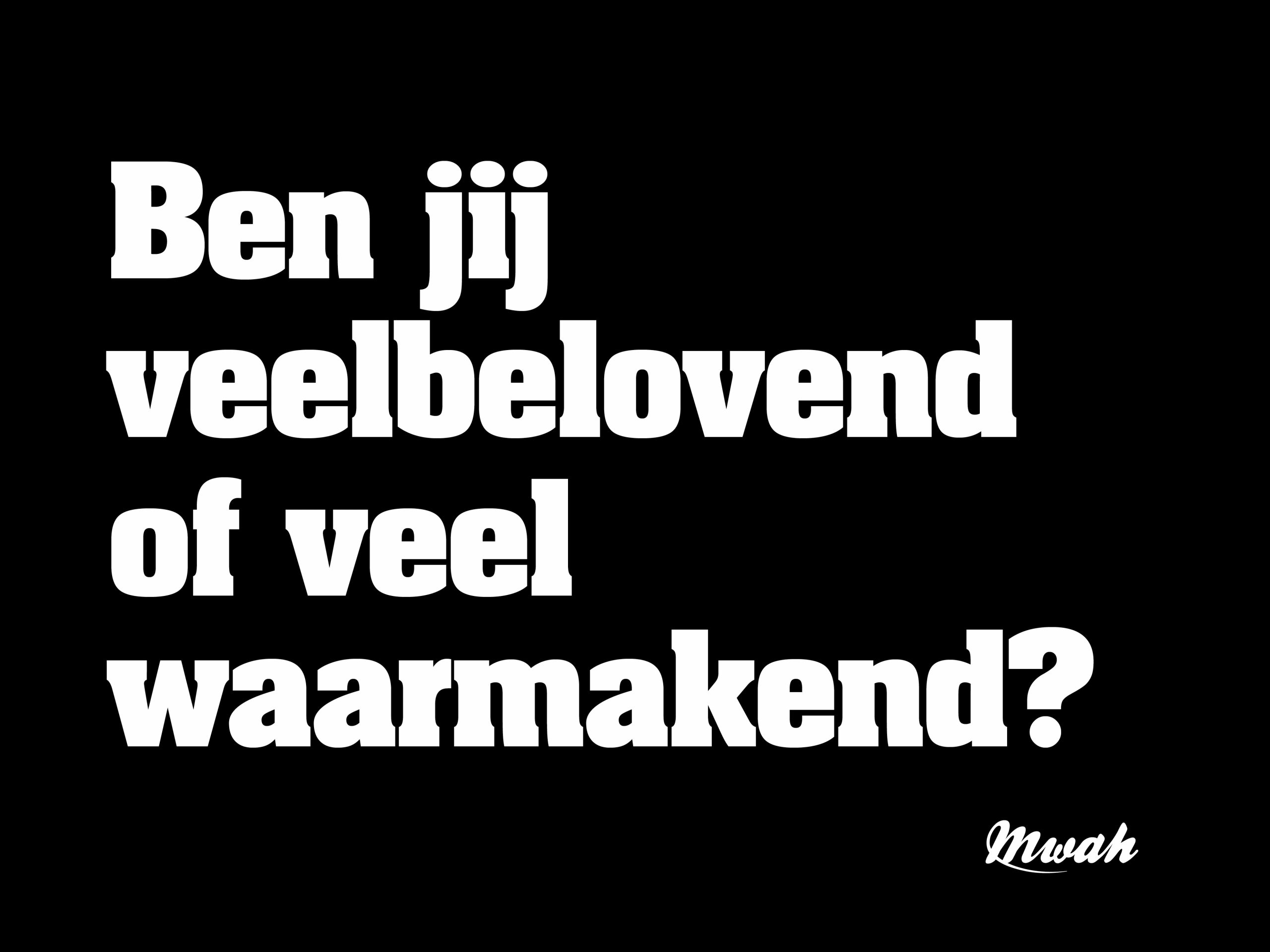 Ben jij veelbelovend of veel waarmakend?