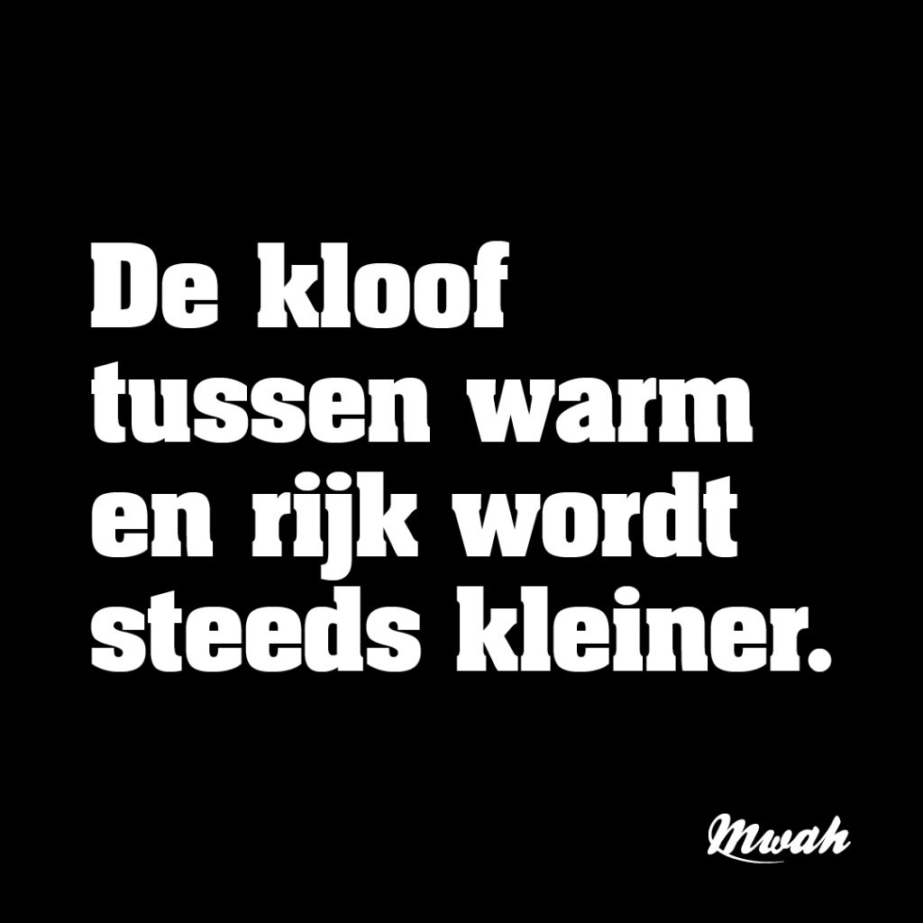 De kloof tussen warm en rijk wordt steeds kleiner.